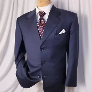 David Mickey Platin Collect blau gestreift Bündchen Herren Anzug Größe 40 S 35" W x 28,5" L - Bild 1 von 12