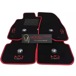 Tappetini auto personalizzati in moquette Set Tappeti Alfa Romeo Mito rosso - Foto 1 di 1