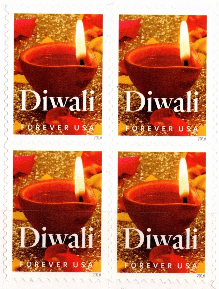 USA 2016 DIWALI HINDU FESTIVAL OF LIGHTS HOLIDAY  BLOCK OF FOUR SCOTT 5142 MNH - Image 1 of 2