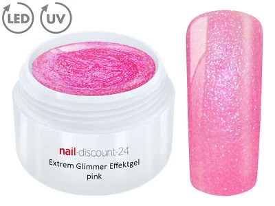 UV LED Gel EXTREM GLIMMER Effekt PINK Farbgel Color Nagelmodellage Nail Art Tip - Bild 1 von 3