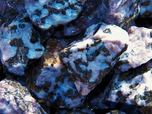 2000 Carat Lots of Indigo Gabbro Rough - Plus a FREE Faceted Gemstone - Picture 1 of 6