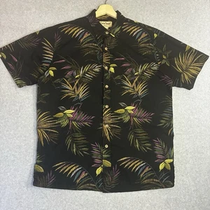 Herren M Cooke Street Honolulu Hemd Tropical Boho Knopfleiste Baumwolle Schwarz - Bild 1 von 6