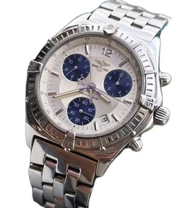 Seltene Breitling Windrider Sirius Chronograph A53011 silber/blaues Zifferblatt Herrenuhr - Bild 1 von 21