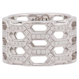 BVLGARI Bulgari Serpenti Diamond 18k White Gold Eternity Band Ring Size 6 52 - Picture 1 of 10