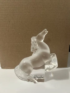 Lalique Crystal Figurine Frosted Horse Rearing Kazak Horse Statue Sculpture - Picture 1 of 7