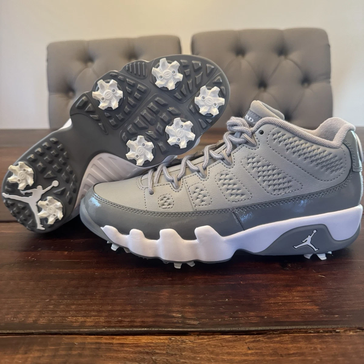 【697】NIKE AIR JORDAN 9 Golf Cool Grey 新品 Free Shipping - Nike Air Jordan 9 G NRG Golf Shoes Medium Grey