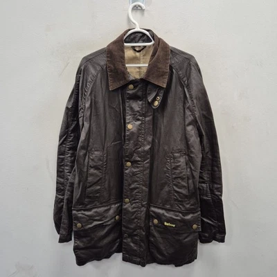 Barbour SMU Rambler Coated Linen Biker Brown Country Farm Coat Jacket Size Large - Image 1 of 4
