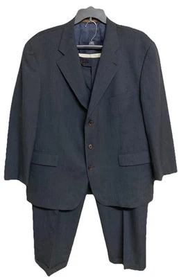 Men's VTG Ralph Lauren 2 Piece Suit Wool Micro Check Gray Measures 50R 42x29 - Image 1 of 4