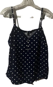 Old Navy Gr. Large blau weiß gepunktet verstellbare Träger Tanktop 2064 - Bild 1 von 5
