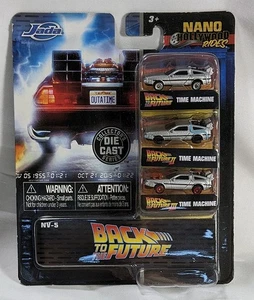 Jada Ritorno al Futuro Confezione da 3 Nano Hollywood Rides 1,5" Die-Cast Movie DeLorean - Foto 1 di 1