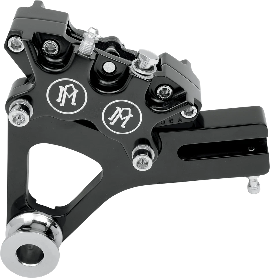 PM Contrast Cut 4 Piston Rear Brake Caliper 11.5" Harley FX Dyna 08-17 Models - Image 1 of 1