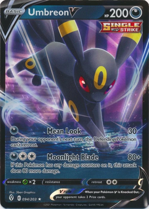 UR-01 Holo Umbreon V 094/203 Ultra Rare SWSH07: Evolving Skies - Image 1 of 1