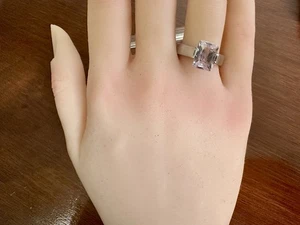 Cocktailring silberfarben Smaragdschliff CZ Zirkonia Größe 6,75 - Bild 1 von 6