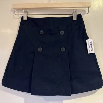 Old Navy Girls Size Medium (8) Ink Blue School Uniform Pleated Skort Skirt NWT - Image 1 of 4