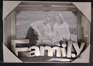 FETCO Home Decor 4" x 6" Pewter Picture Photo Frame "FAMILY" Theme NEW - Picture 1 of 10