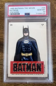 1989 Topps Batman Stickers #24 Batman PSA 10 Gem Mint Michael Keaton - Picture 1 of 2
