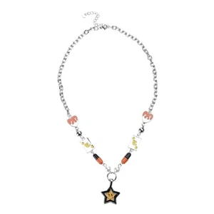 Korean Sweet Cool Star Charm Beaded Pendant Necklace for Women Girls Fashion - Picture 1 of 8