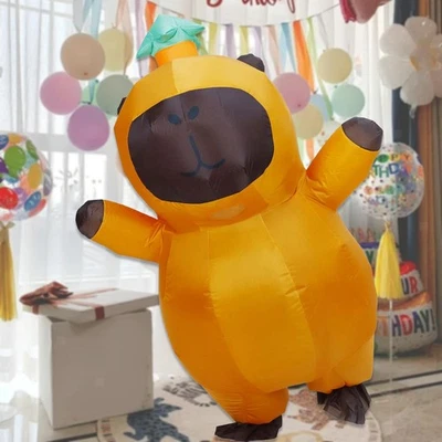 MARKENLOS Aufblasbares Capybara-Kostüm mit Gebläse für Rollenspiele im Urlaub