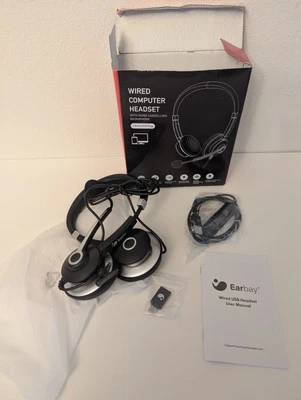 NEW OPEN BOX Open Package Earbay Wired USB Computer Headset - Image 1 of 4