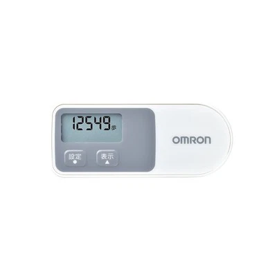Pedômetro OMRON ‎HJ-320-W branco alimentado por bateria display digital bolso simples - Imagem 1 de 2