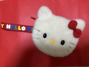 Hello Kitty Plush Pouch Fur Showa Retro Vintage Used - Picture 1 of 8