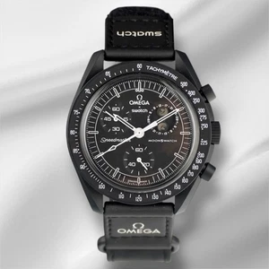 42mm Omega x Swatch BLACK Snoopy Moonswatch Mission to the Moonphase SO33B700 - Picture 1 of 10