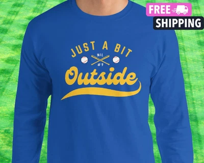 Uecker RIP Long Sleeve Shirt Brewers Mr. Baseball Tribute Just a Bit Outside - Image 1 of 4