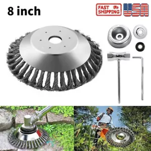 8 inch Steel Wire Wheel Brush Cutter Weed Eater Trimmer Head Adapter for Sthil - Picture 1 of 10