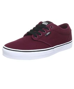 VANS Atwood Para Hombre Entrenadores de Patinador de Lona Zapatos Lisos con Cordones Plimsolls Oxblood - Imagen 1 de 4