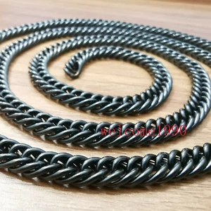 Daily Deals 7mm 24'' Stainless Steel Men's black Tone double curb chain Necklace - Picture 1 of 7