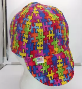 Autism Puzzle Custom Made Construction, Welder, Pipe-fitter, Biker Hat - Picture 1 of 2