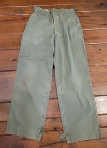Vintage 1950s Cotton Korean War Trousers M-1943/Measured Small/28" Inseam - Picture 1 of 9