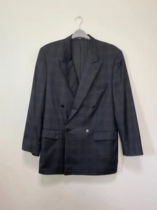 ¡Vintage! Chaqueta Blazer VALENTINO Para Hombre Gris Lana a Cuadros Talla 102 EU52 UK42 - Imagen 1 de 8