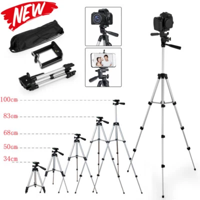 Universal Camera Tripod Stand Holder Mount for iPhone Samsung Cell Phone w/ Bag - Image 1 of 4