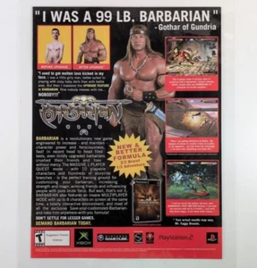 2002 Barbarian Laminated Ad – “I Was a 99 Lb. Barbarian” Action Fighter Poster - Picture 1 of 6