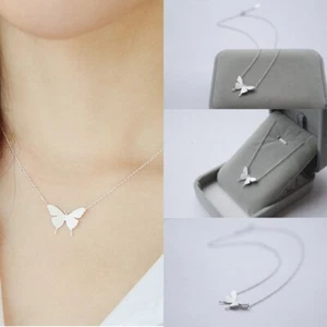Collar Mujer Mariposa Plata Amor Joyería Regalos Cadena Colgante Elegante - Imagen 1 de 10