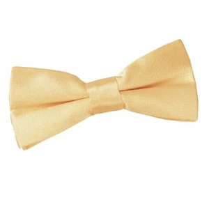 Pale Yellow Satin Plain Solid Boys Kids Childrens Formal Pre-Tied Bow Tie by DQT - Picture 1 of 2