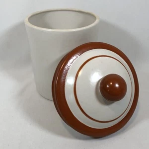Barattolo bicolore bicolore vintage USA Pottery con coperchio, ~Calif, 312, USA - Foto 1 di 12