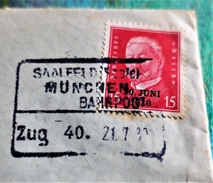 Briefkuvert m. Bahnpoststempel, Freimarke Hindenburg 15 Pf. gest. mit 30.06.1930 - Bild 1 von 3