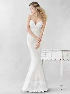 New Wedding Dress Ivory Sz 6, Lace Beach Boheme Vintage Rustic Vibes, Reg$1899 - Picture 1 of 5