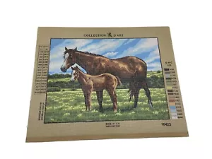 Collection D’art Horse Mom And Baby Needlepoint Tapestry Canvas 16in By 12in - Picture 1 of 6