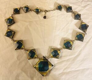 Signed MMA Metropolitan Museum Tiffany Mosaic Collection Lucite Necklace