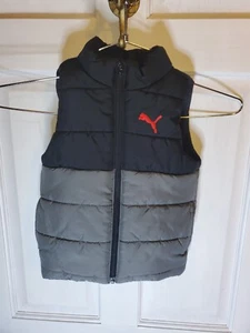 Puma Childs Zip Up Vest Gray and Black Size XXS 3-4 - Picture 1 of 12