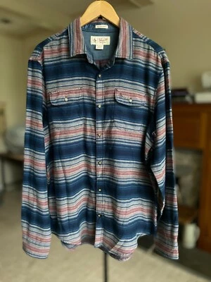 Penguin Munsingwear Heritage Slim Fit Button Shirt Mens XL Navy Striping L/S - Image 1 of 4