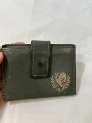 Carteira organizadora de cartão de crédito ROLFS vintage couro verde design em relevo identificação - Imagem 1 de 4