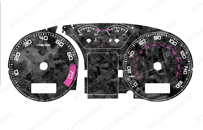 Skoda Octavia VRS Mk1 Forged Carbon Dial Cards 8 Colours Gauges - Bild 1 von 4