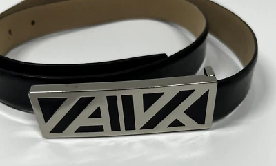 "Cinturón Ann Klein charol negro para mujer talla M 35"" a 39,5"" de colección años 90 1"" de ancho" Foto 1 de 4