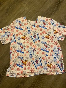 Rudolph the Red Nosed Reindeer- Women Scrub Top-X large - Picture 1 of 2