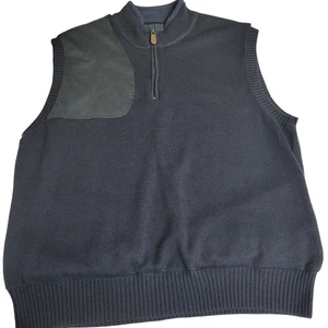 Orvis Sporting Traditions Herren Wollpullover Weste XL 1/4 Zip Pullover Navy gefüttert - Bild 1 von 9