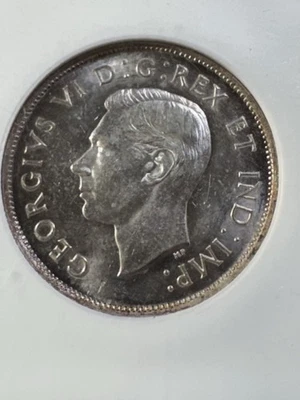 1940 Canada 50 Cents Silver Coin Graded MS 62 by NGC - Image 1 of 4